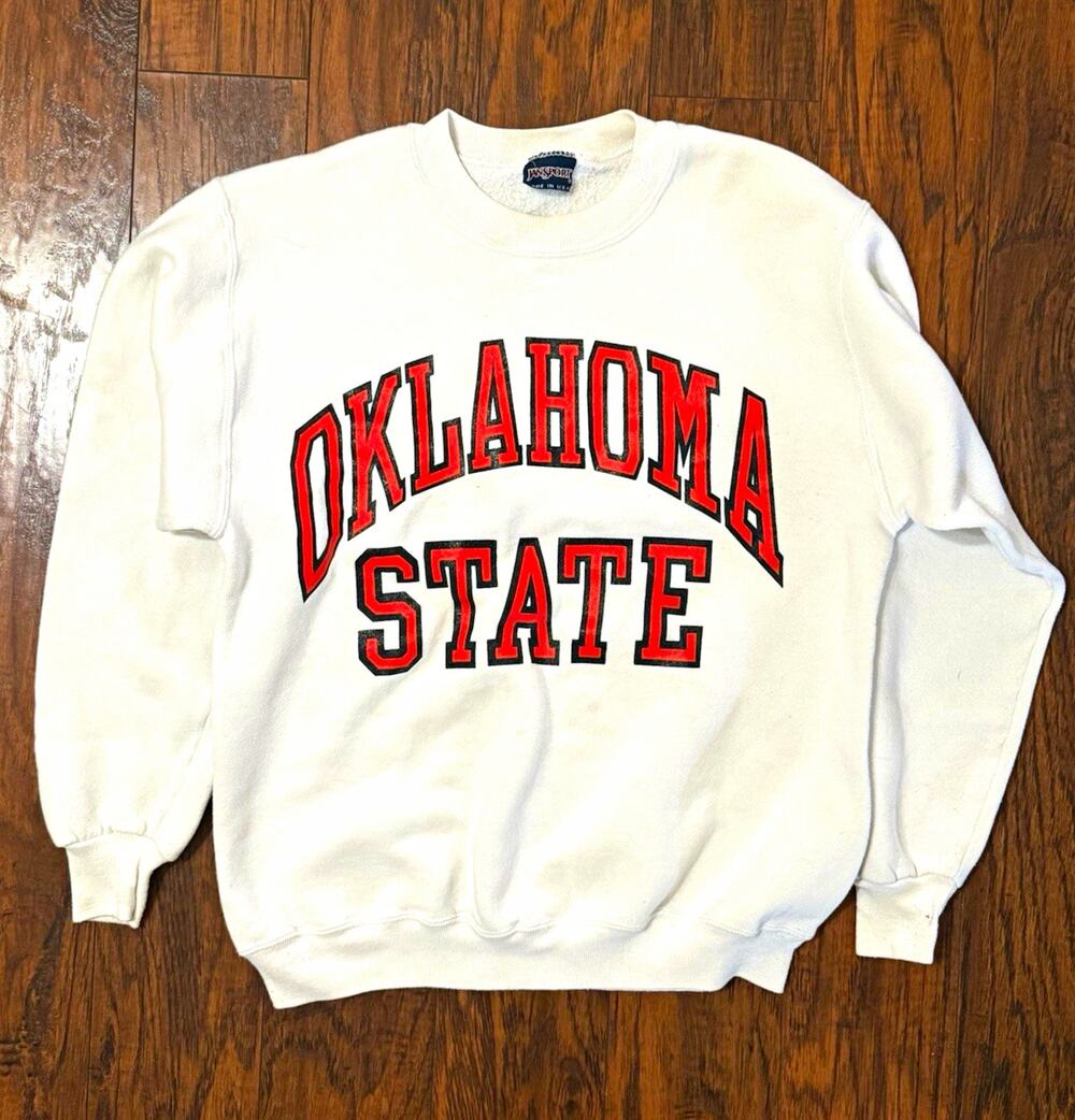 Jansport Oklahoma State Cowboys Crewneck Sweatshirt White Orange Black Size L